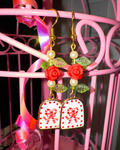 Christmas Candy Cane Coquette Earrings